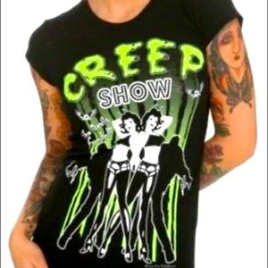 🎸Vintage Rockabilly 🎲 Too Fast Brand Creep Show Shirt